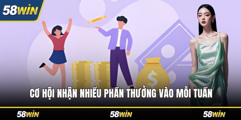 Cơ hội nhận nhiều phần thường vào mỗi tuần